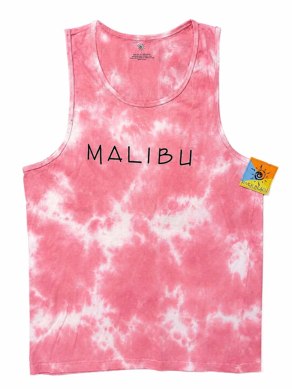River Beach Malibu Pink Tie-Dye Cotton Tank Top Size L